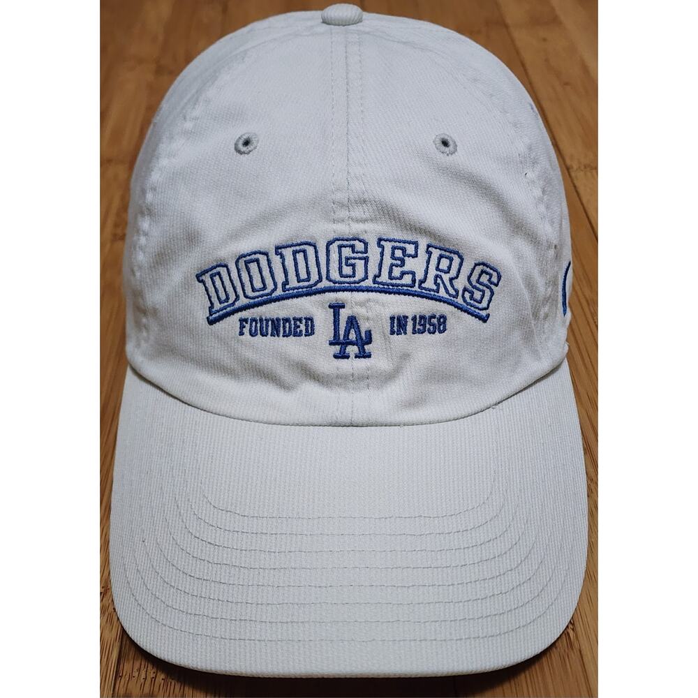 Vintage 90s Nike Los Angeles Dodgers White Hat Blue Embroidered Logo Baseball